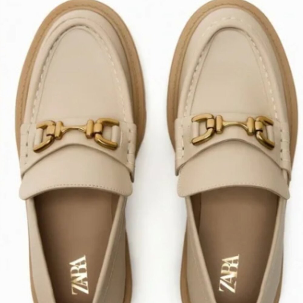 Zara Leather Buckle Lug Sole Loafers - Picture 8 of 8